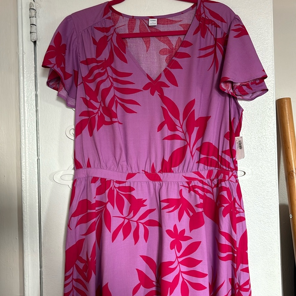 Lavender and pink floral dress